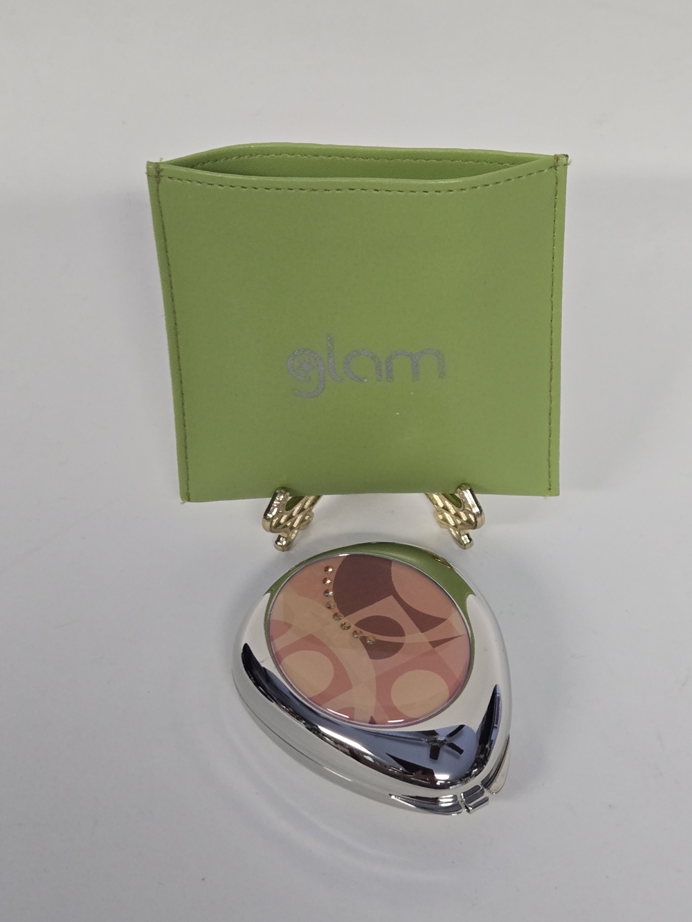Vntg Glam Pill Box 3" X 2.25" EUC